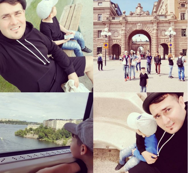 Murad Arif oğlu ilə gəzintidə