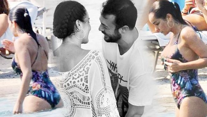 Bengü sevgilisi ilə Çeşmədə - foto