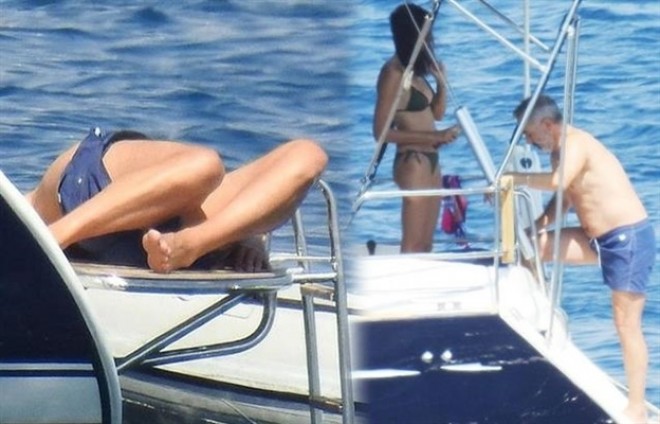 Məşhur cütlük yaxtada idman etdi - foto