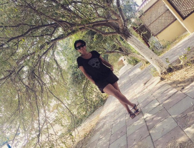 Emma çimərlikdə - fotolar