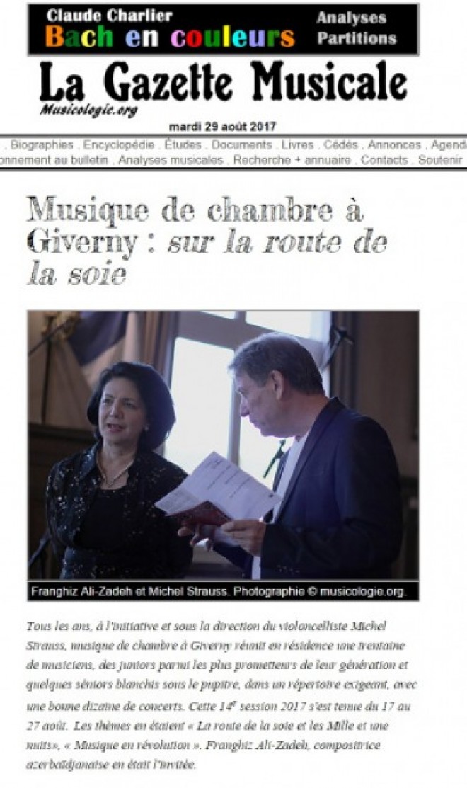 Fransanın məşhur portalı azərbaycanlı bəstəkardan yazıb