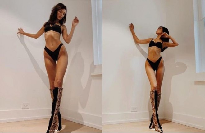 Bella Hadid alt paltarında poz verdi - foto