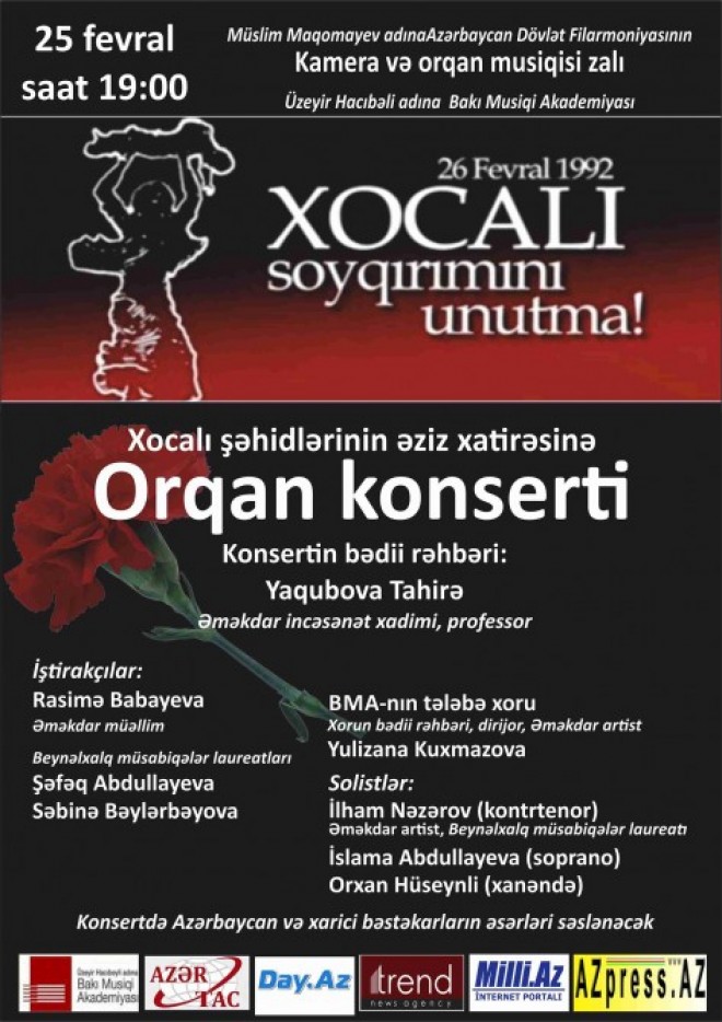 Xocalı şəhidləri musiqi ilə anılacaq