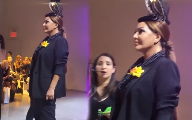 Aygün Kazımova&nbsp;podiuma qara libasda çıxdı - video