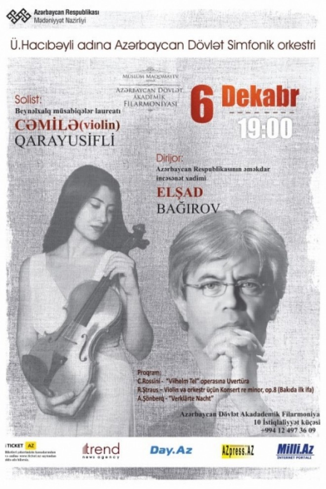 Gənc skripka ifaçısı Filarmoniyada çıxış edəcək