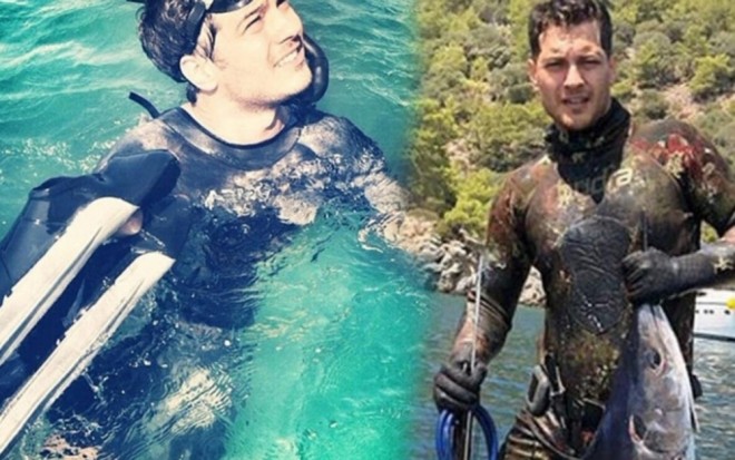 Aktyor dalğıc geyimində balıq tutdu