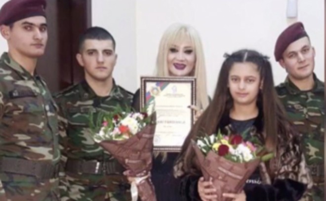 Məleykə Əsədovanın şəhid Xudayar Yusifzadə ilə fotosu