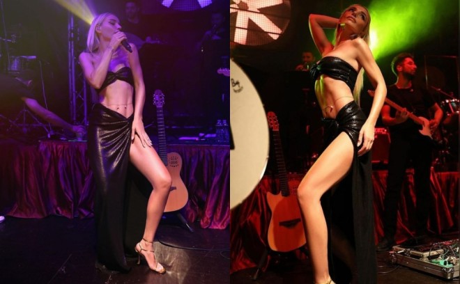 Səhnəyə büstqalter və yırtmaclı ətəklə çıxdı - foto