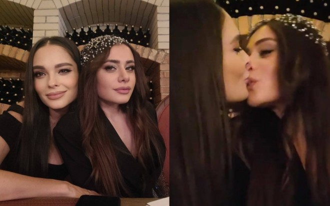 Müğənnilər dodaq-dodağa öpüşdülər - video