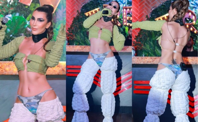 Müğənni səhnə kostyumu ilə diqqət çəkdi - foto