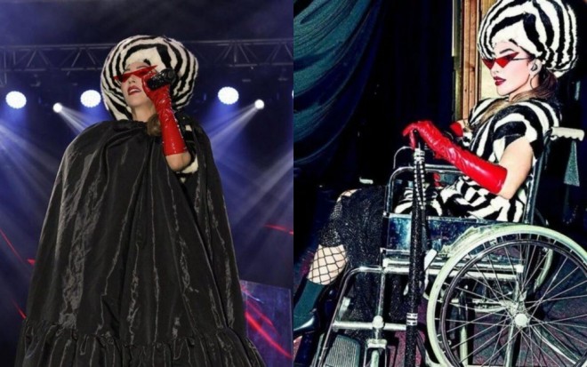 Səhnəyə təkərli arabada çıxıb - foto